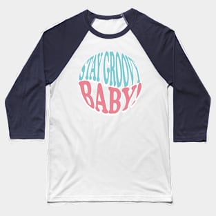 Groovy tshirt poster lettering, hippie, joy Baseball T-Shirt